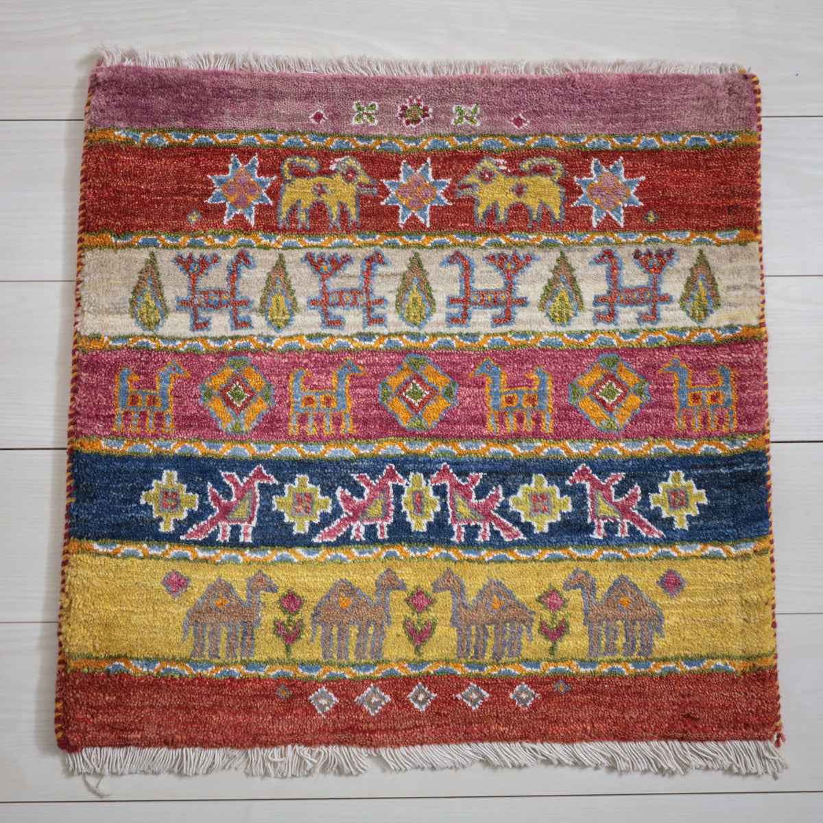 ギャッベ(ルリバフ) 60×63cm(HP-11956)