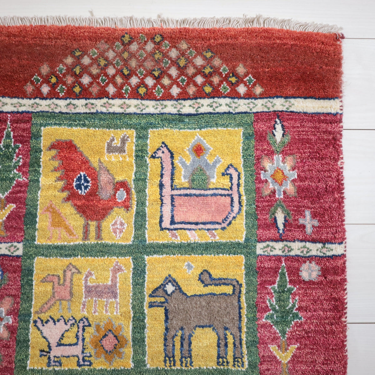 ギャッベ(ルリバフ) 67×65cm(HP-11972)