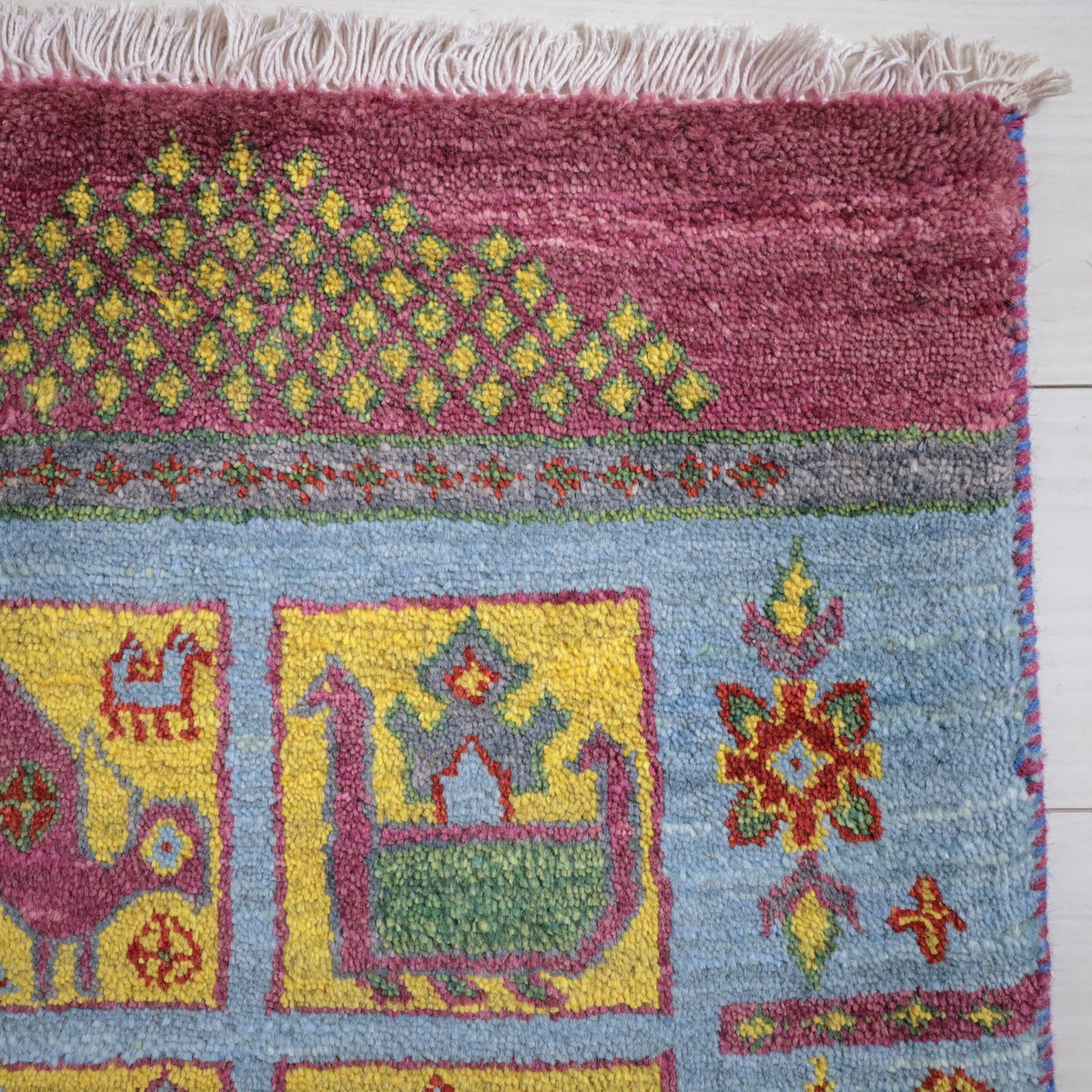 ギャッベ(ルリバフ) 60×55cm(HP-11979)