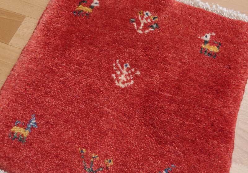 【2枚で46,000円】ギャッベ 41×40cm(HP-35483)