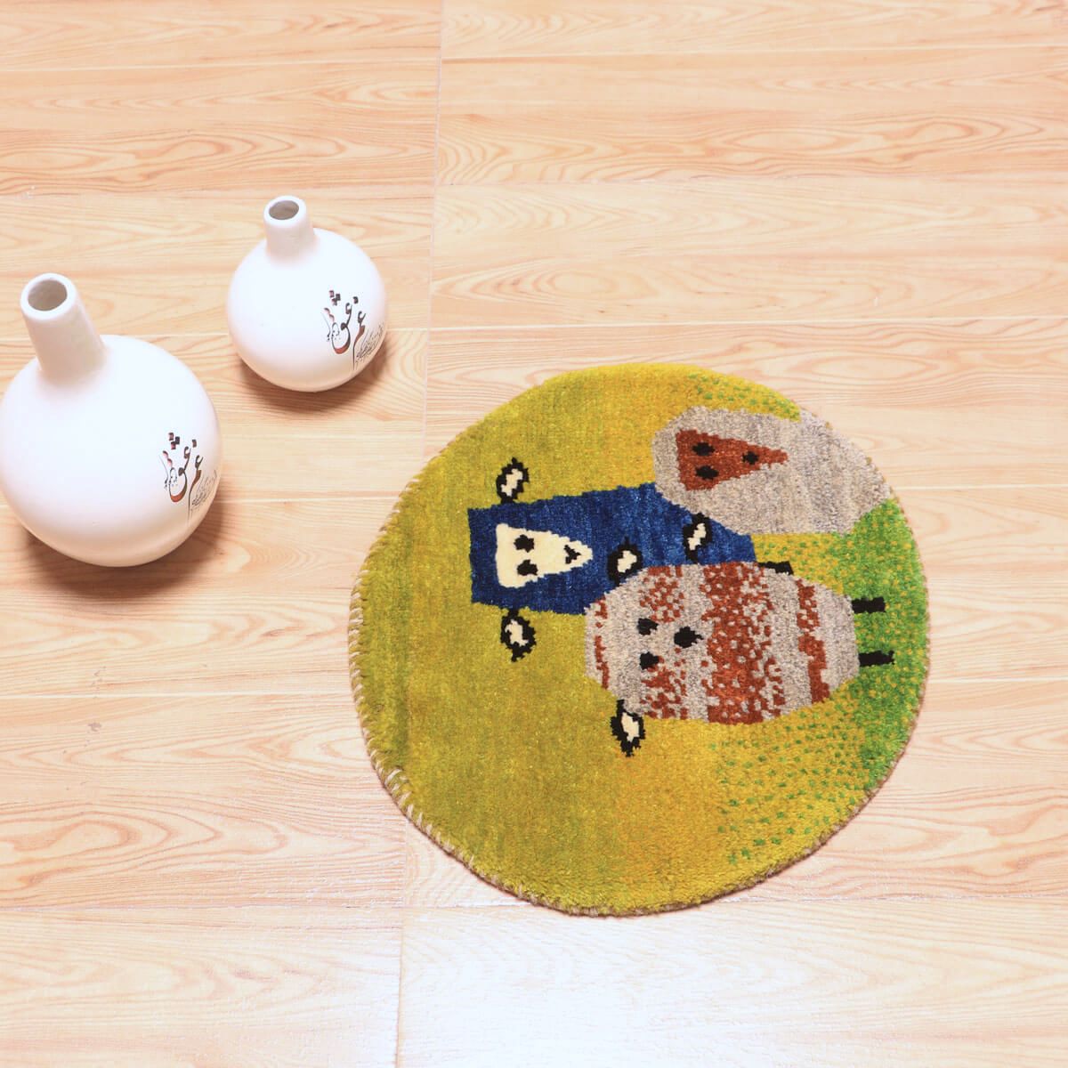 ギャッベ(ギャベ)カシュクリ 41×37cm(HP-70071)