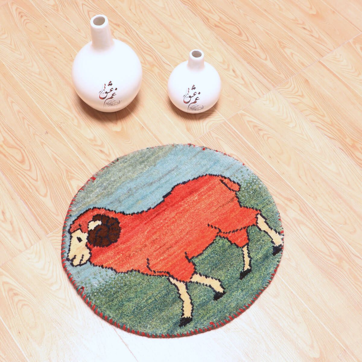 ギャッベ(ギャベ)カシュクリ 42×40cm(HP-70072)