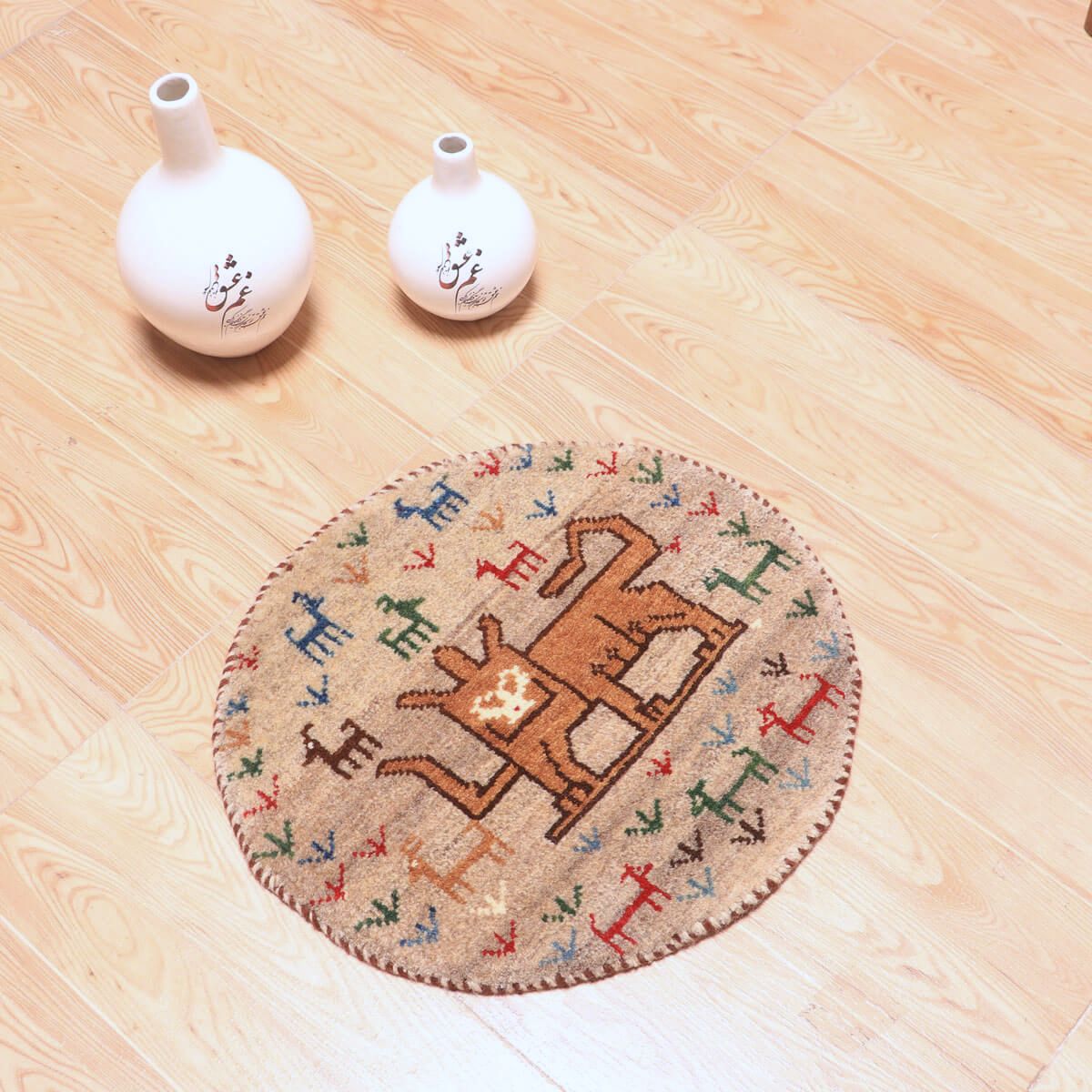 ギャッベ(ギャベ)カシュクリ 43×41cm(HP-70077)
