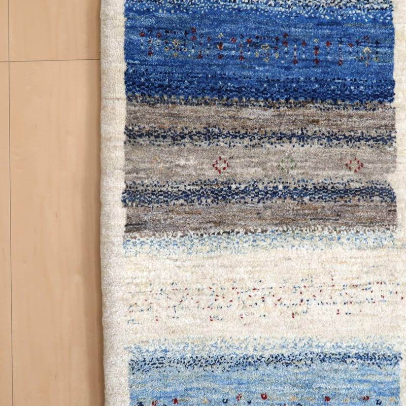 プレミアムギャッベ/ホシナマイ(ルリバフ) 138×47cm(HR-10925)