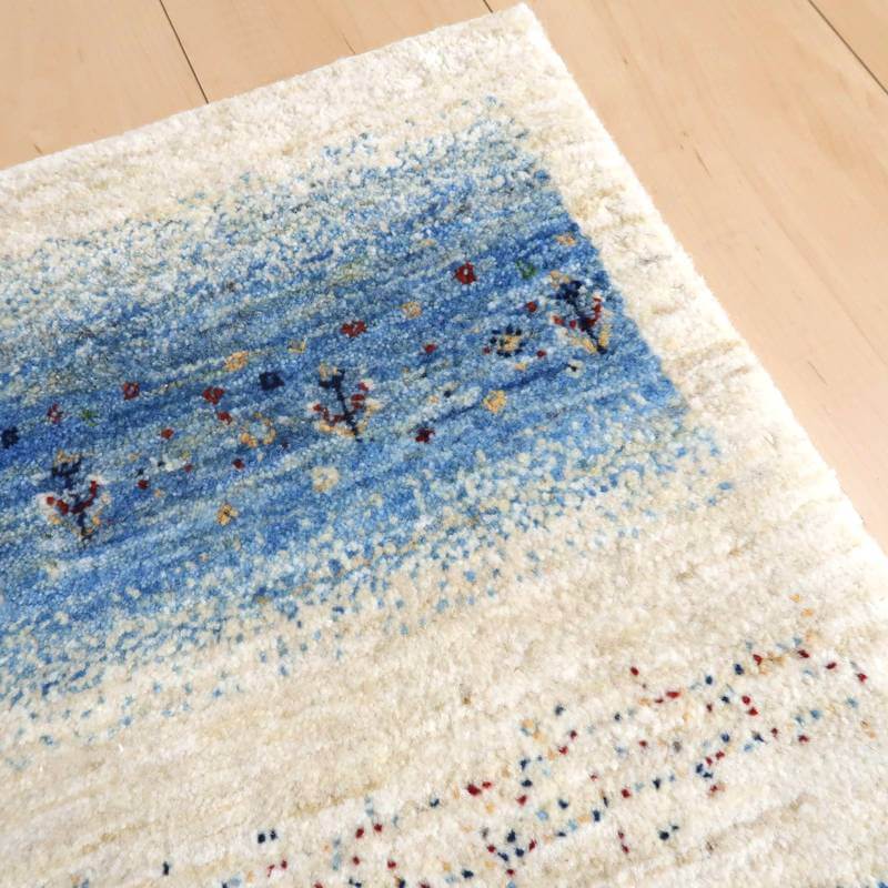 プレミアムギャッベ/ホシナマイ(ルリバフ) 138×47cm(HR-10925)