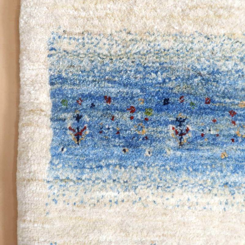プレミアムギャッベ/ホシナマイ(ルリバフ) 138×47cm(HR-10925)