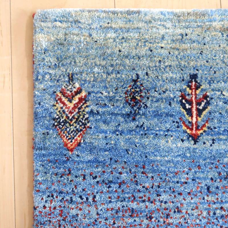 プレミアムギャッベ/ホシナマイ(ルリバフ) 143×44cm(HR-10932)