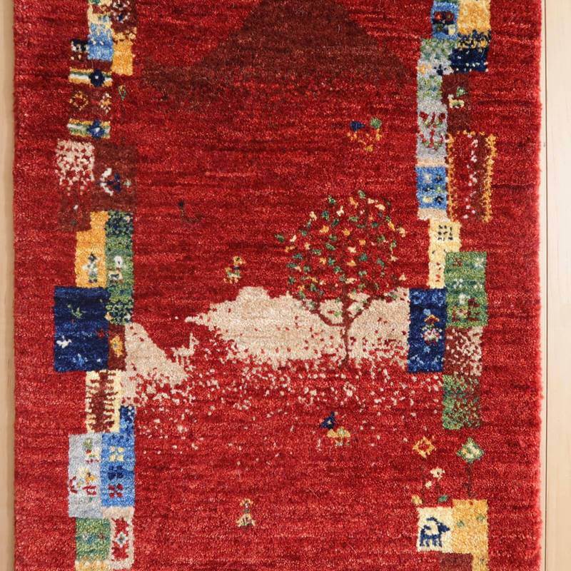 プレミアムギャッベ/ホシナマイ(ルリバフ) 136×46cm(HR-10946)