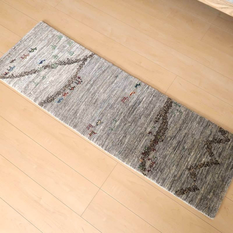 プレミアムギャッベ/ホシナマイ(ルリバフ) 143×46cm(HR-10947)