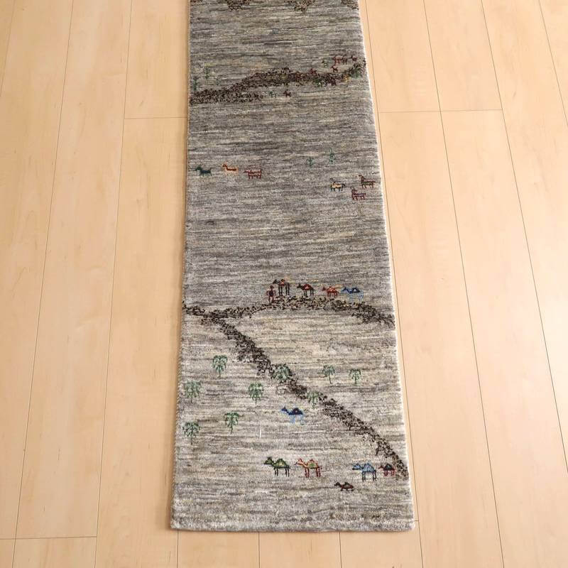 プレミアムギャッベ/ホシナマイ(ルリバフ) 143×46cm(HR-10947)