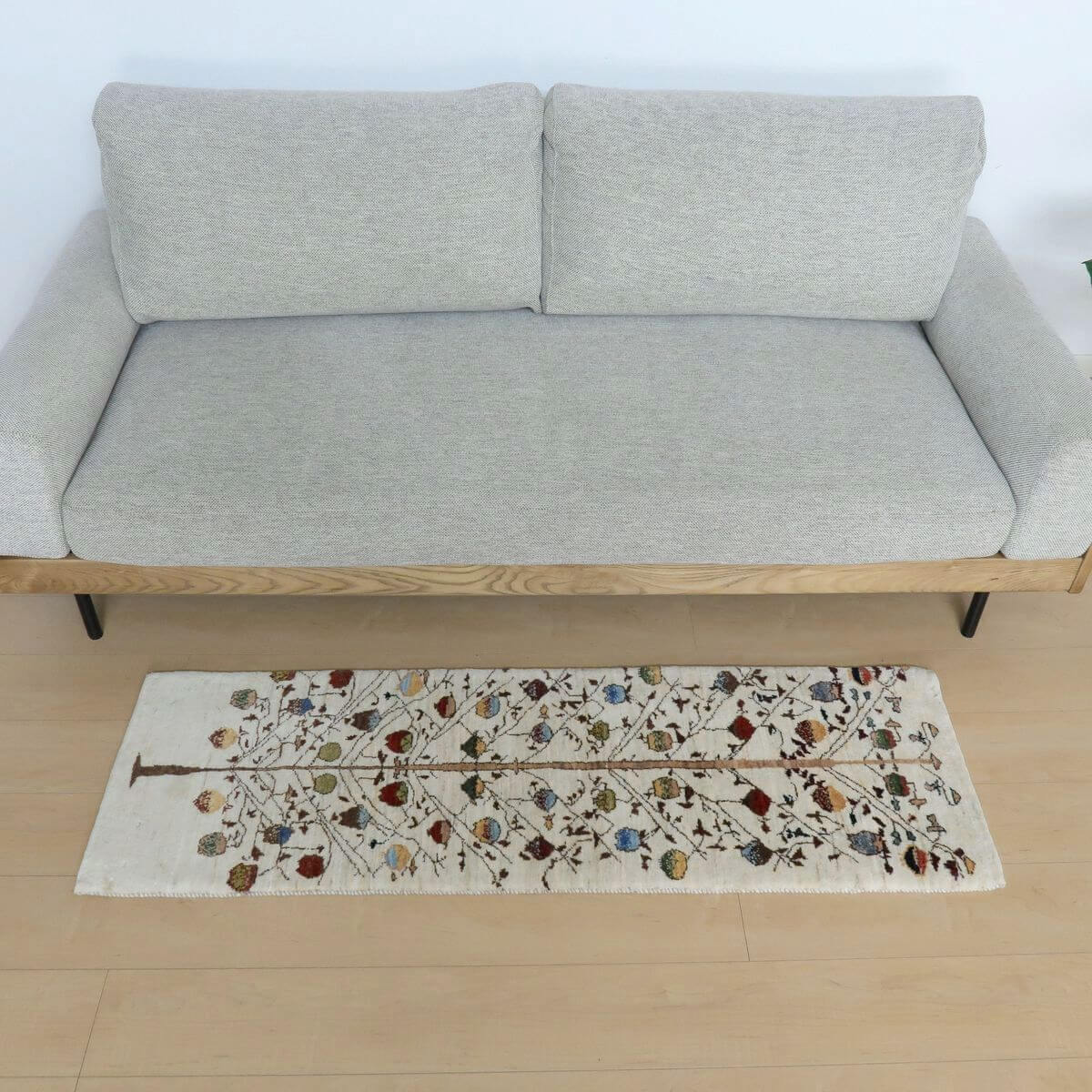プレミアムギャッベ/ホシナマイ(ルリバフ) 140×45cm(HR-11084)