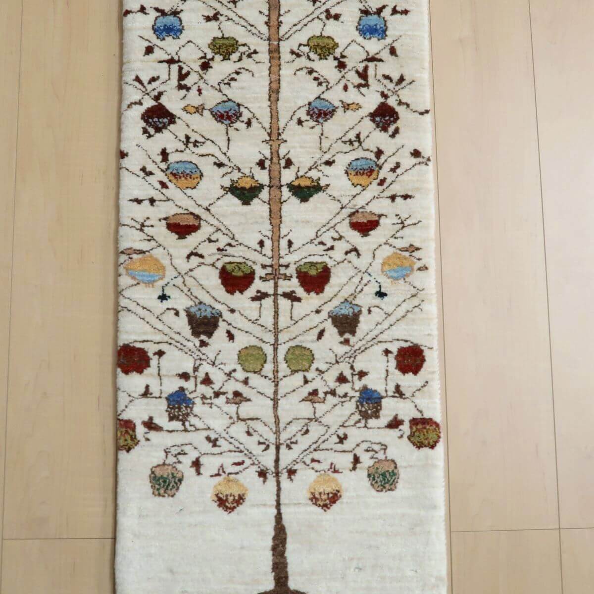 プレミアムギャッベ/ホシナマイ(ルリバフ) 140×45cm(HR-11084)