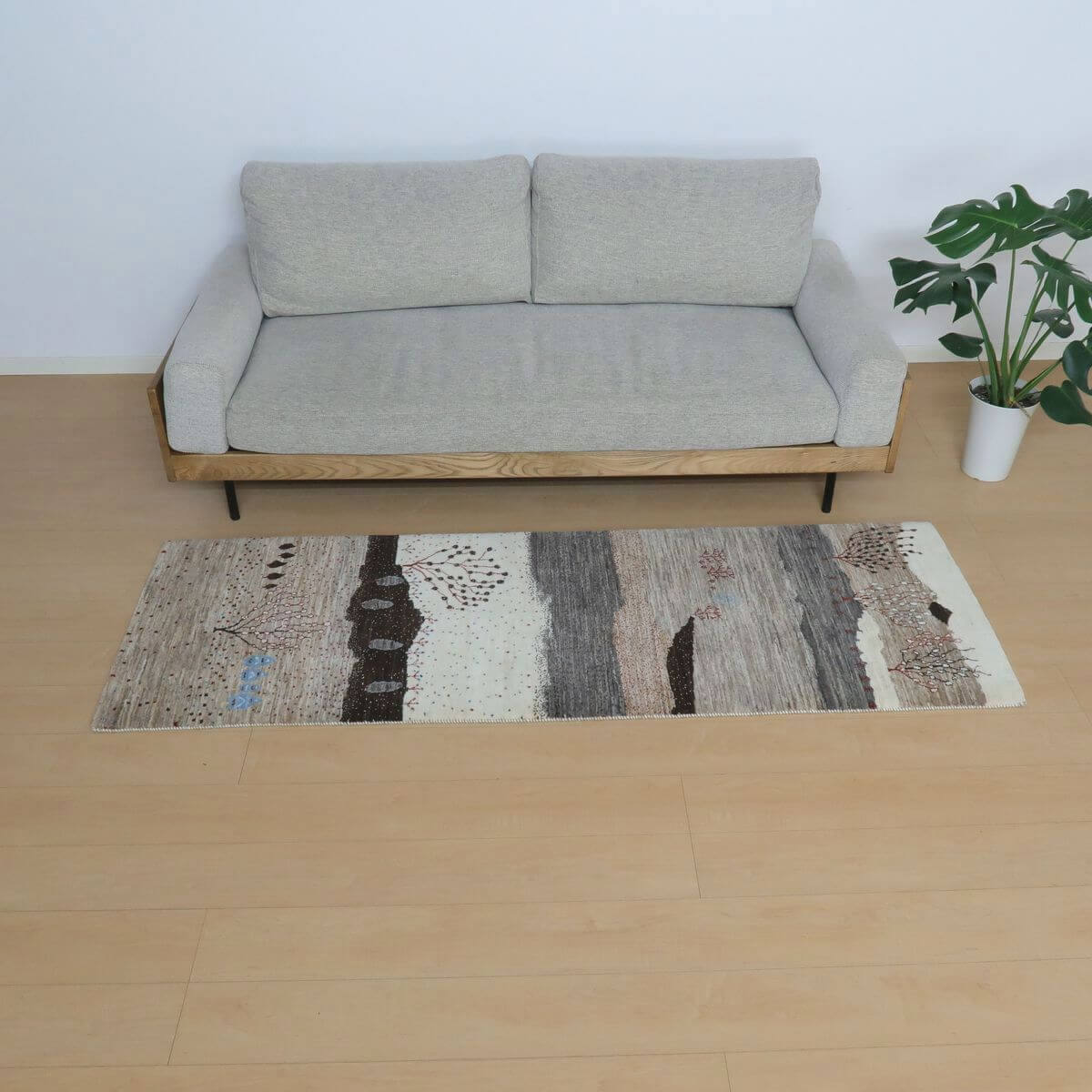 プレミアムギャッベ/ホシナマイ(ルリバフ) 205×70cm(HR-11102)