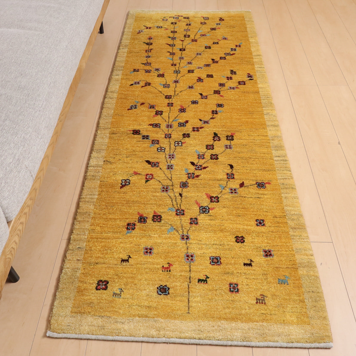 ギャッベ(ルリバフ) 208×80cm(HR-12029)