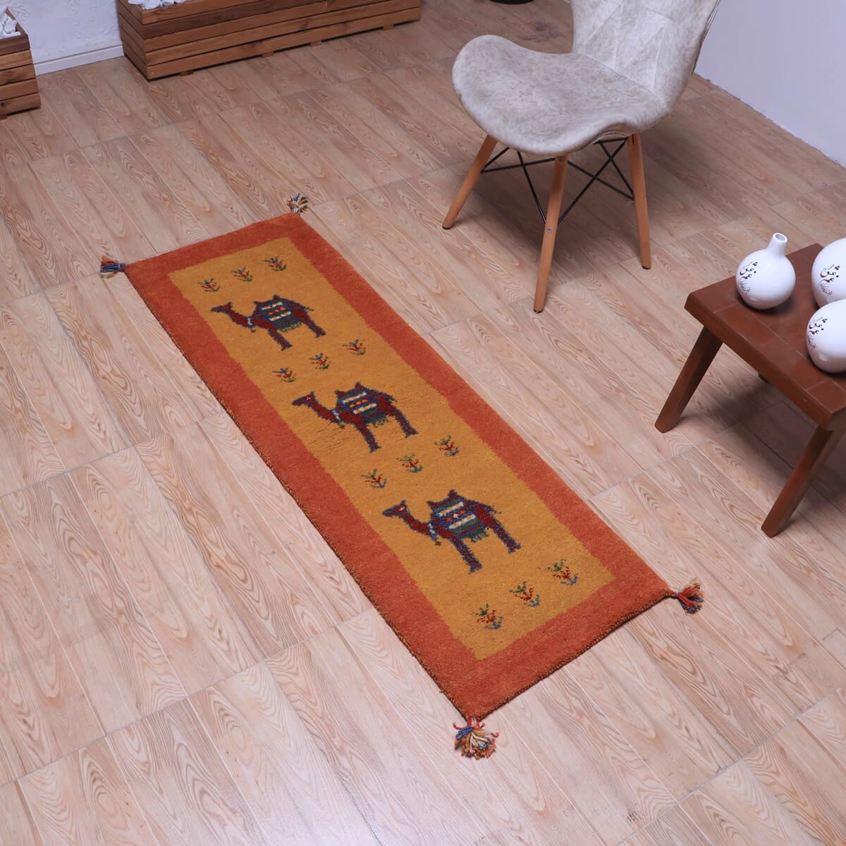 ギャッベ(ギャベ)カシュクリ 144×49cm(HR-70241)