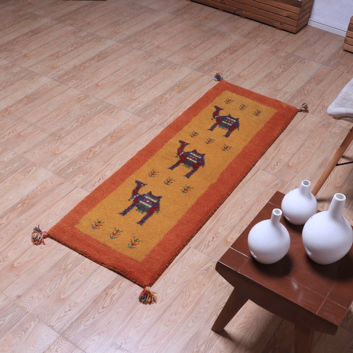 ギャッベ(ギャベ)カシュクリ 144×49cm(HR-70241)