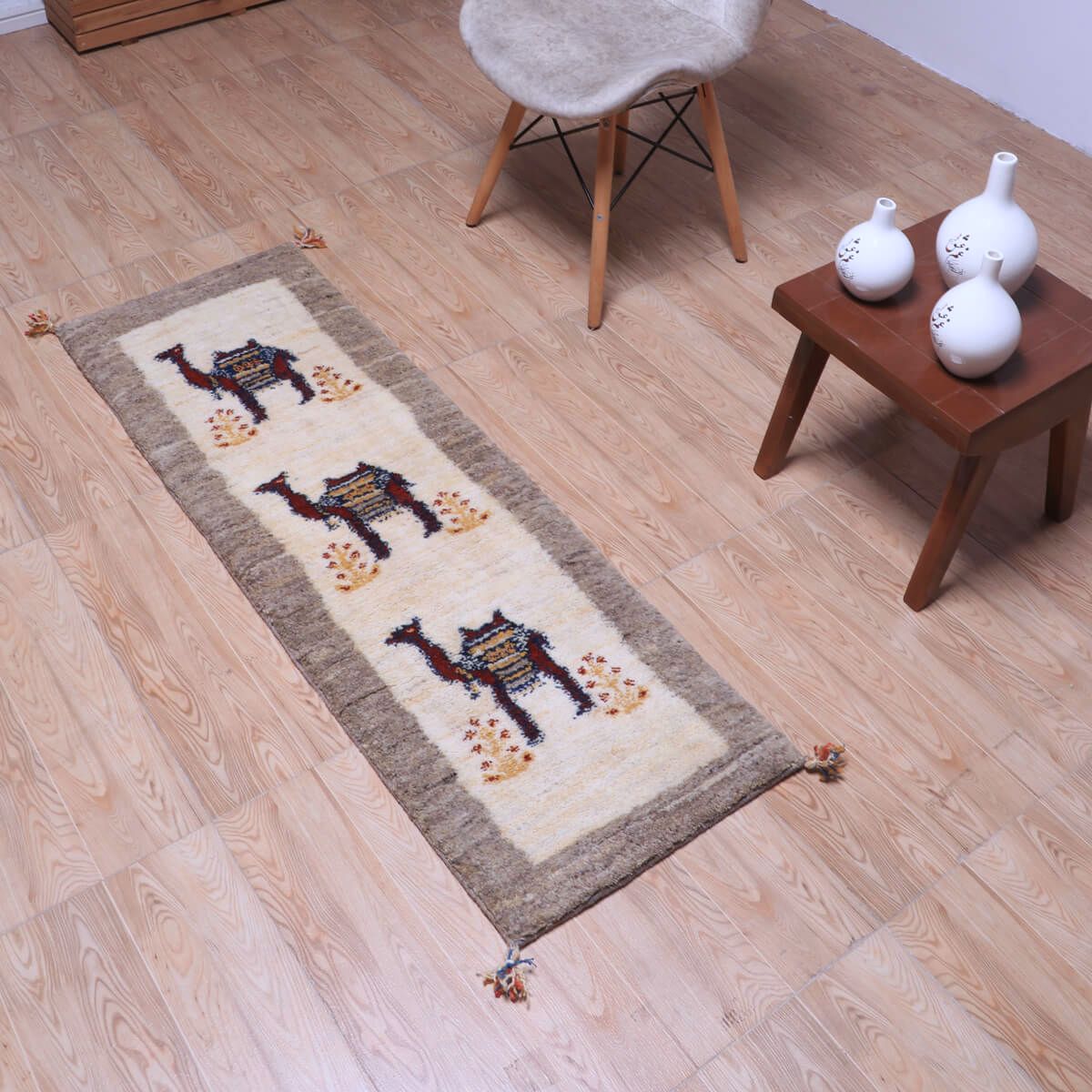 ギャッベ(ギャベ)カシュクリ 143×49cm(HR-70244)