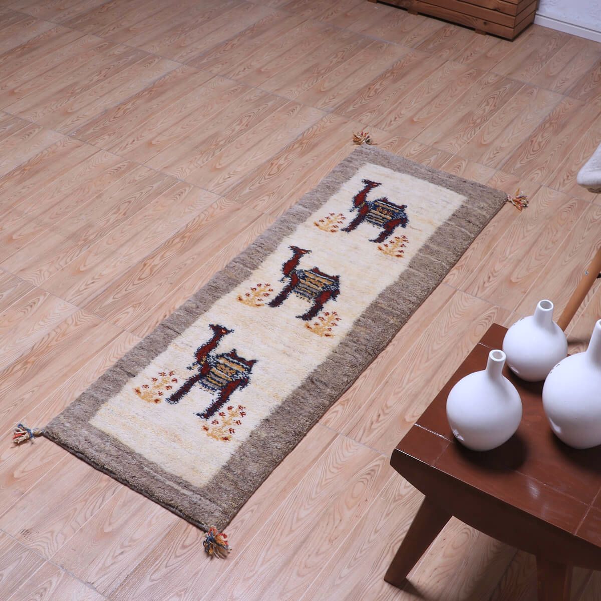 ギャッベ(ギャベ)カシュクリ 143×49cm(HR-70244)