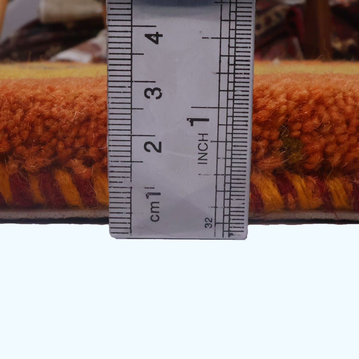 ギャッベ(ギャベ)カシュクリ黄色と茶色が美しい手織りラグ 144×49cm(HR-70248)