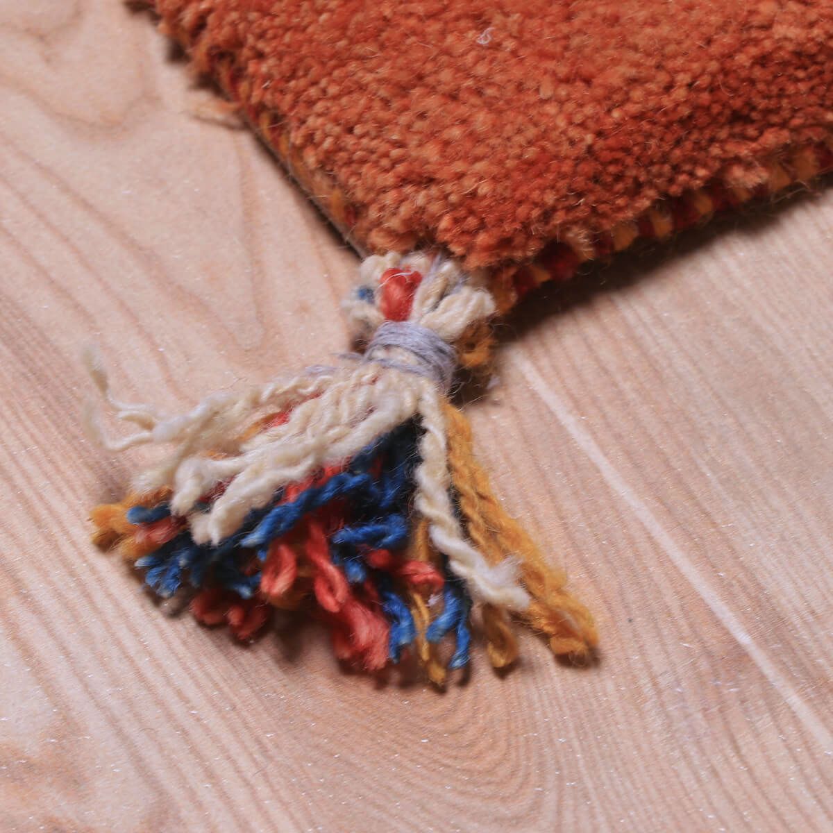 ギャッベ(ギャベ)カシュクリ黄色と茶色が美しい手織りラグ 144×49cm(HR-70248)