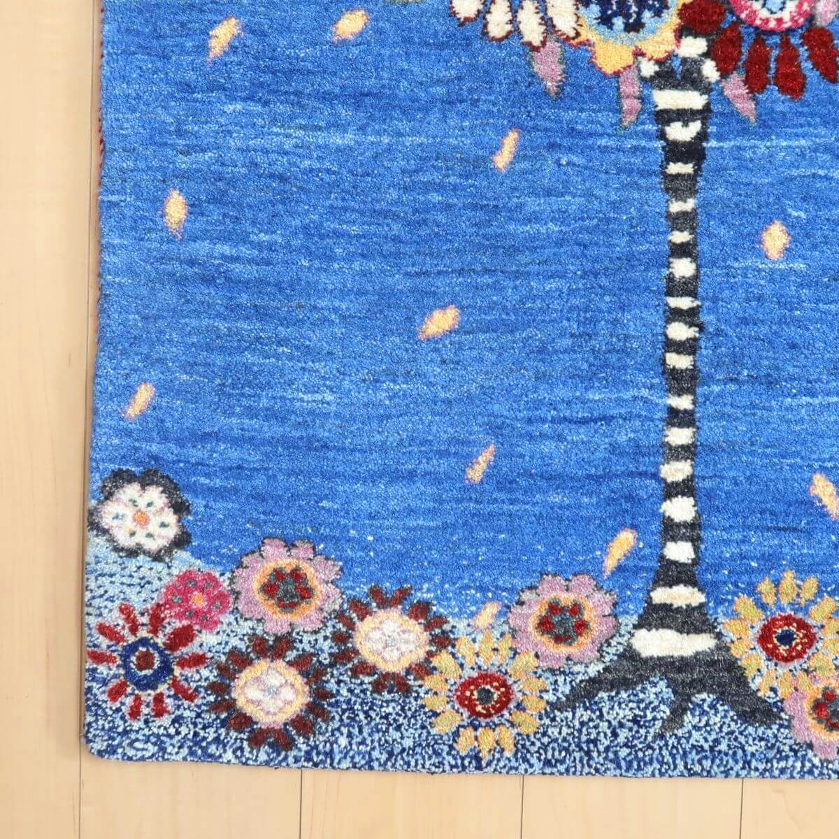 プレミアムギャッベ/ホシナマイ(ルリバフ) 113×63cm(HS-11001)