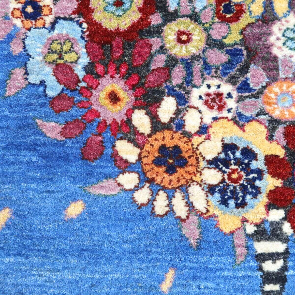 プレミアムギャッベ/ホシナマイ(ルリバフ) 113×63cm(HS-11001)