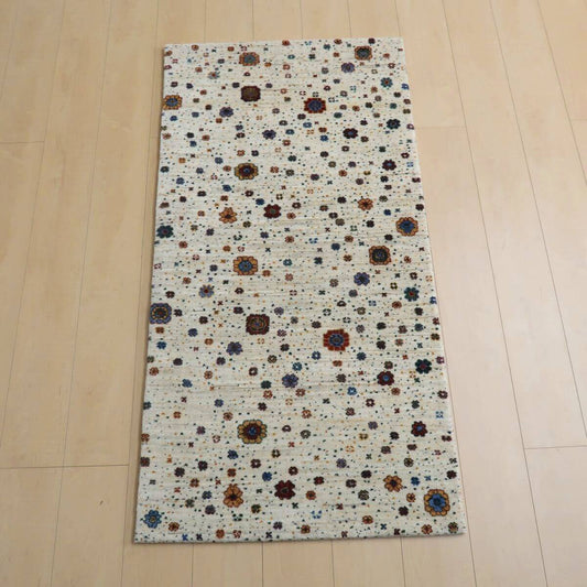 プレミアムギャッベ/ホシナマイ(ルリバフ) 142×73cm(HR-11086)