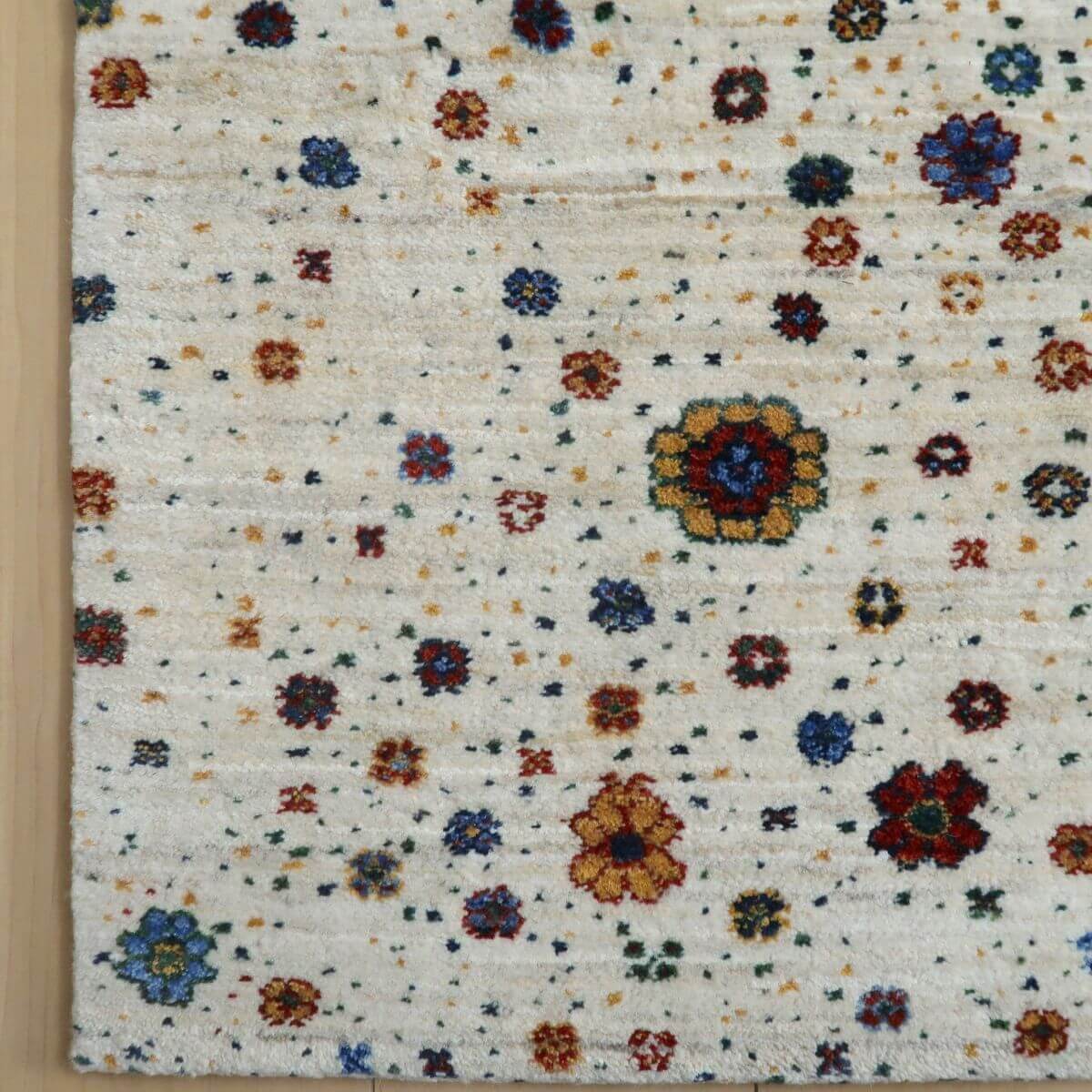 プレミアムギャッベ/ホシナマイ(ルリバフ) 142×73cm(HR-11086)