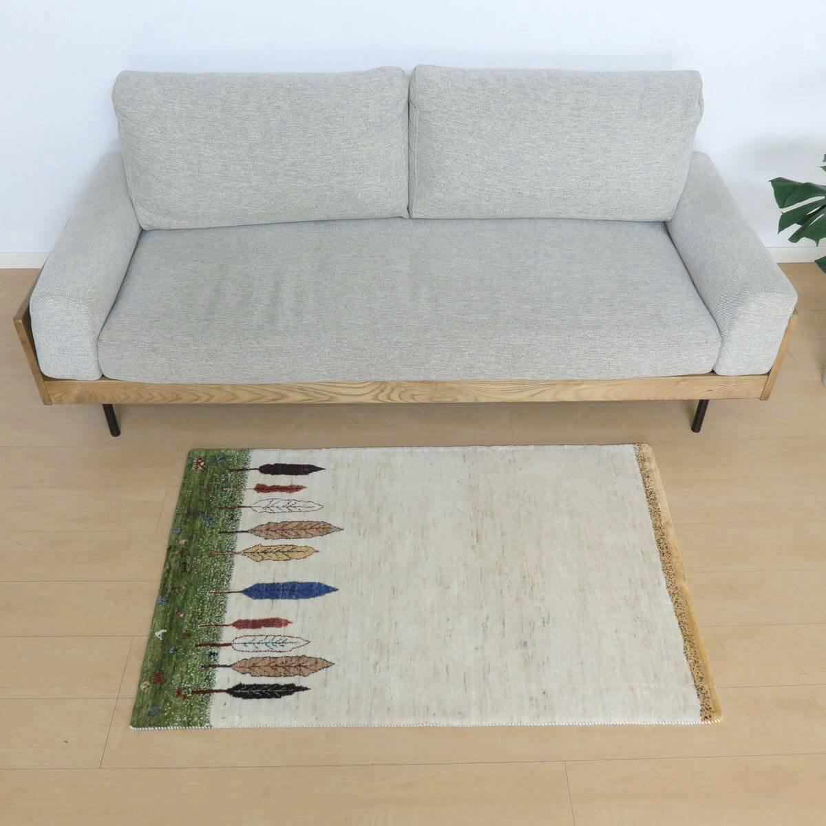 プレミアムギャッベ/ホシナマイ(ルリバフ) 125×81cm(HS-11087)