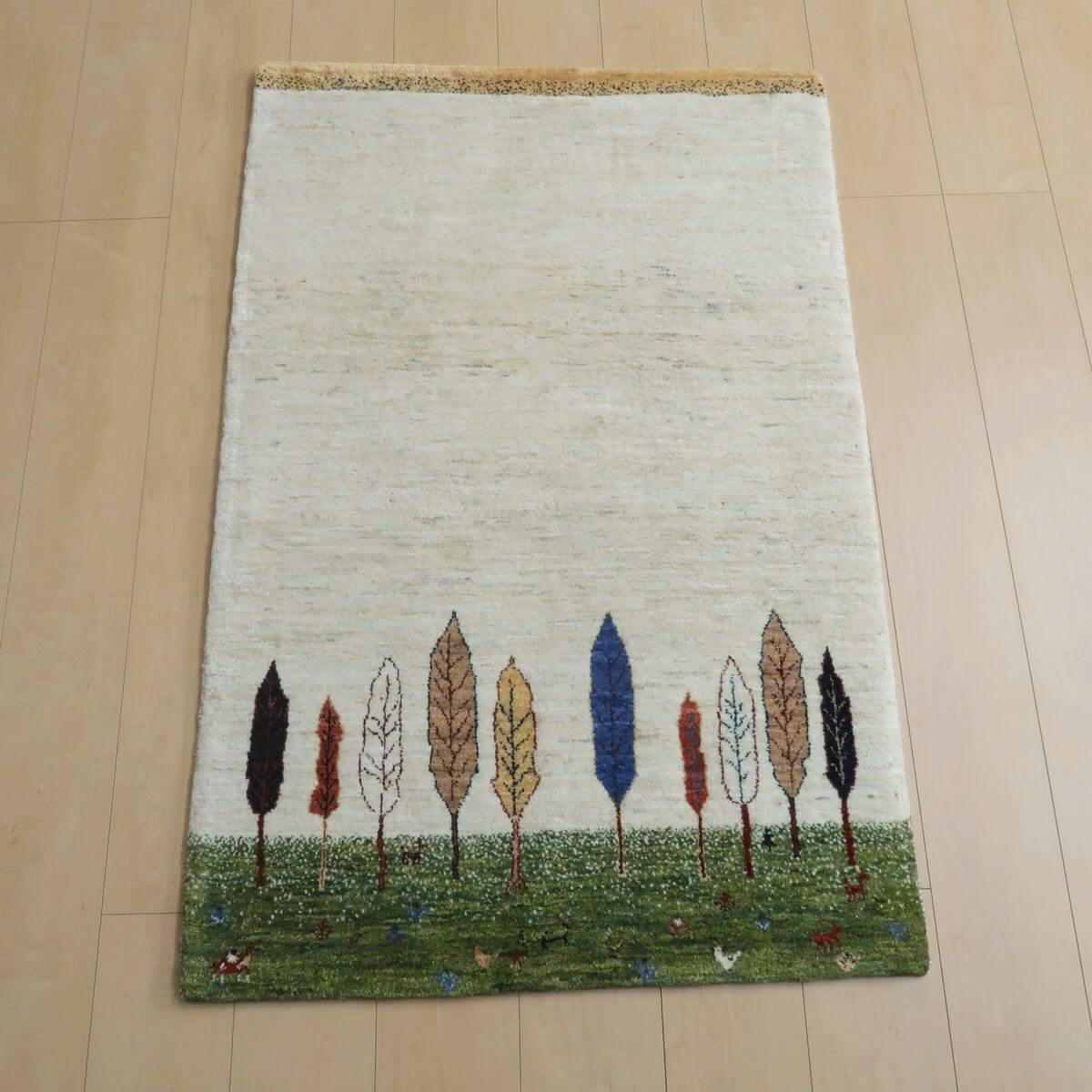 プレミアムギャッベ/ホシナマイ(ルリバフ) 125×81cm(HS-11087)