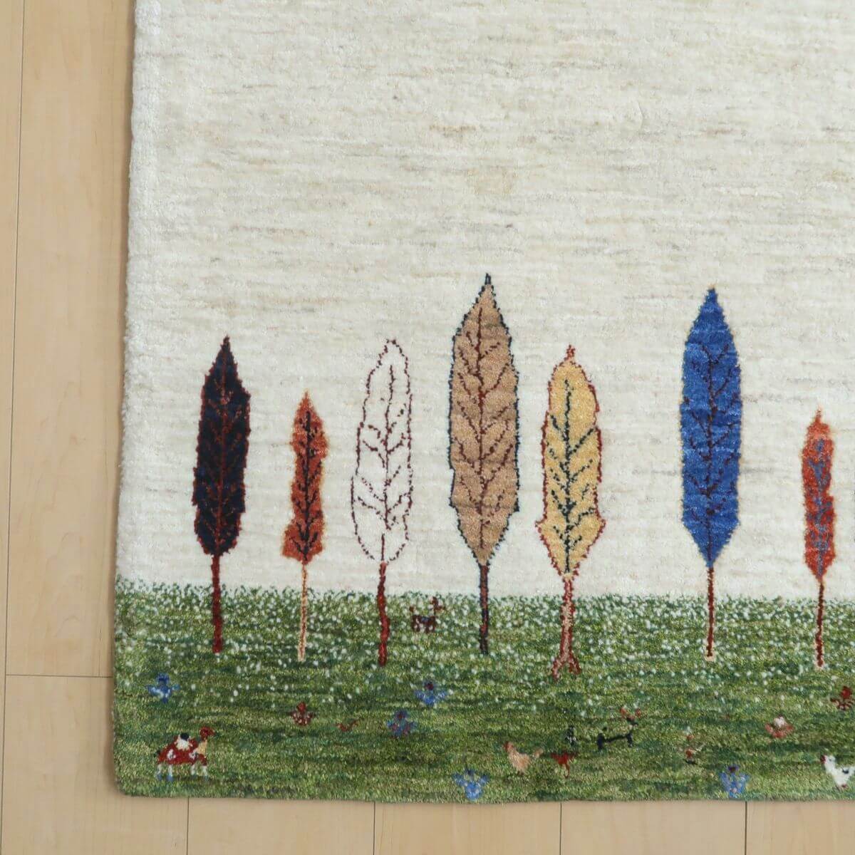 プレミアムギャッベ/ホシナマイ(ルリバフ) 125×81cm(HS-11087)