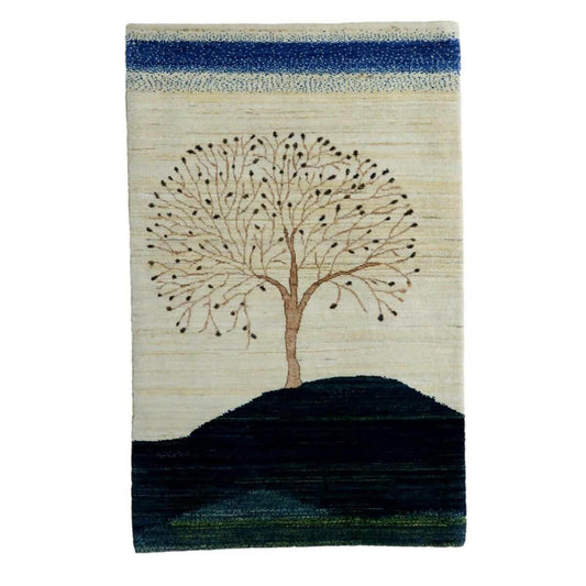 プレミアムギャッベ/ホシナマイ(ルリバフ) 123×78cm(HS-11089)