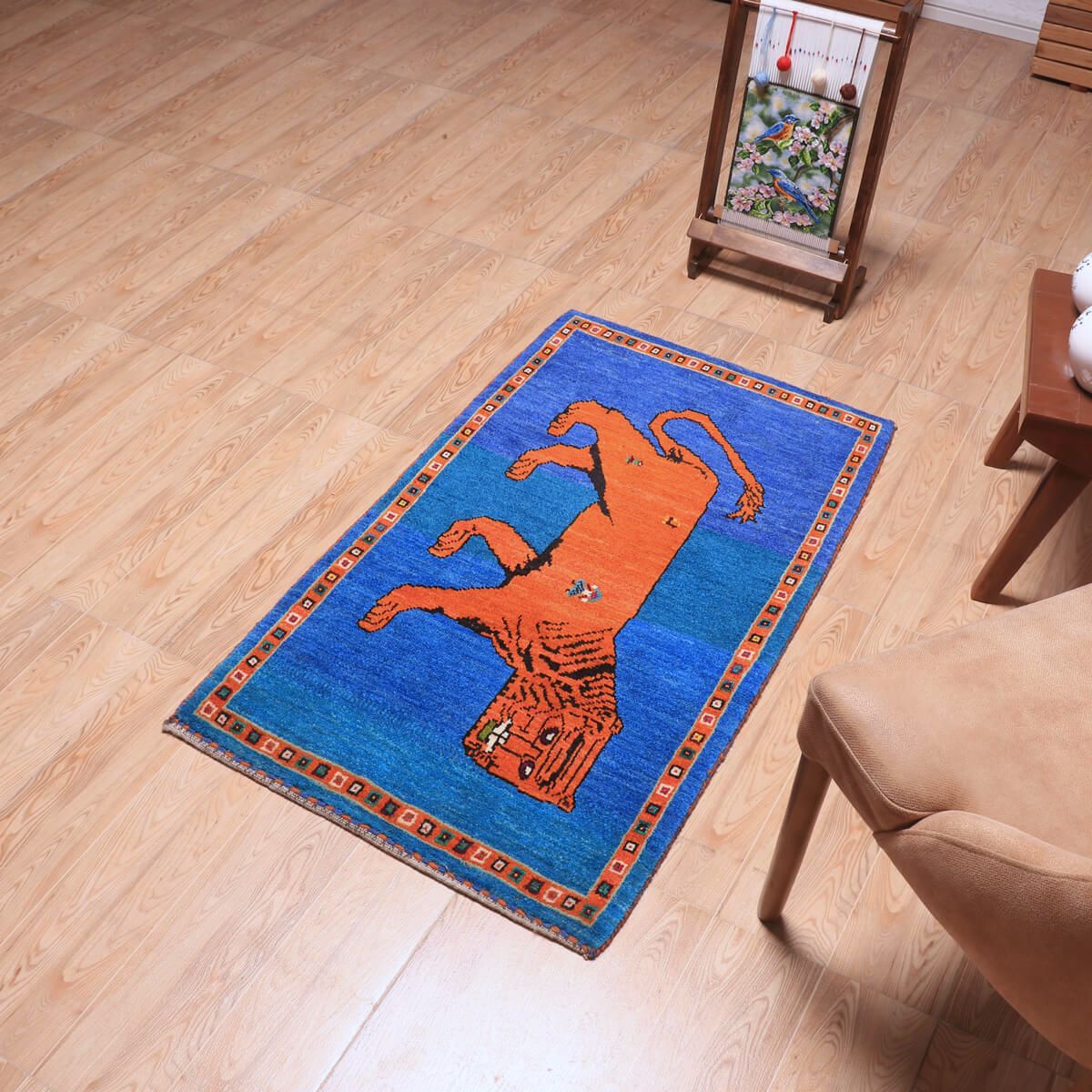 ギャッベ(ギャベ)ルリバフ 118×66cm(HS-70111)