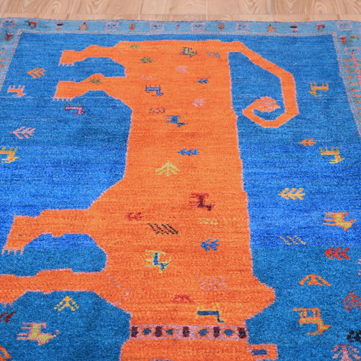 ギャッベ(ギャベ)ルリバフ 123×80cm(HS-70113)