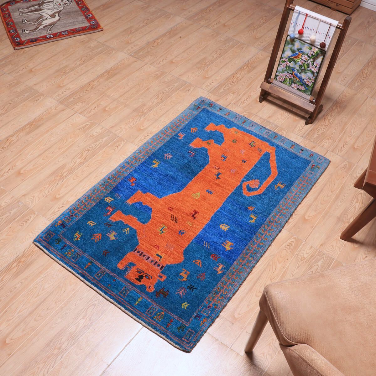 ギャッベ(ギャベ)ルリバフ 123×80cm(HS-70113)