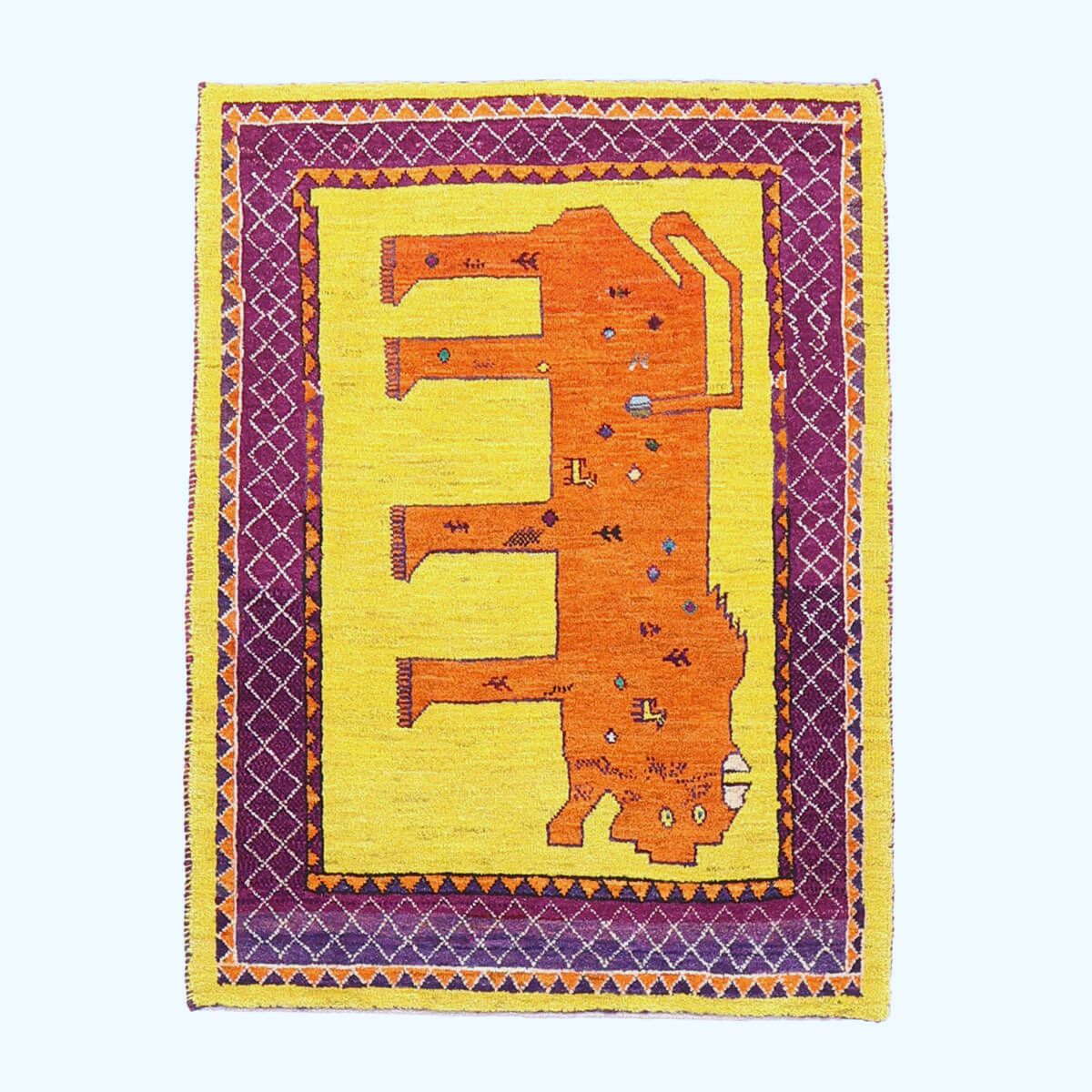 ギャッベ(ギャベ)ルリバフ 114×84cm(HS-70117)