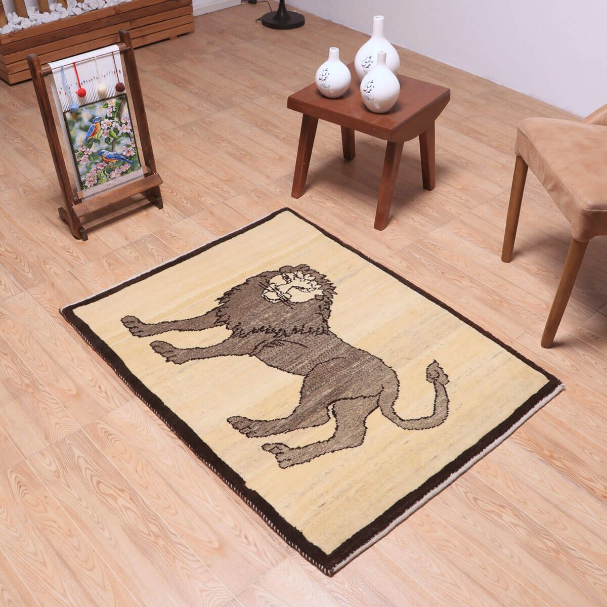 ギャッベ(ギャベ)ルリバフ 112×75cm(HS-70122)
