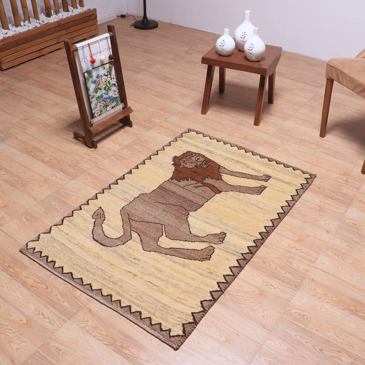 ギャッベ(ギャベ)ルリバフ 120×78cm(HS-70127)
