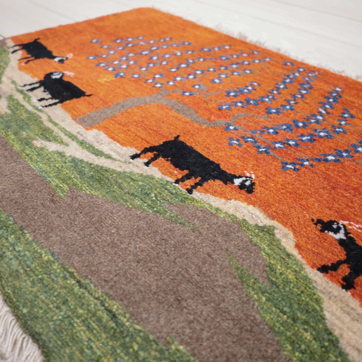 ギャッベ(ルリバフ) 53×81cm(HSS-11878)
