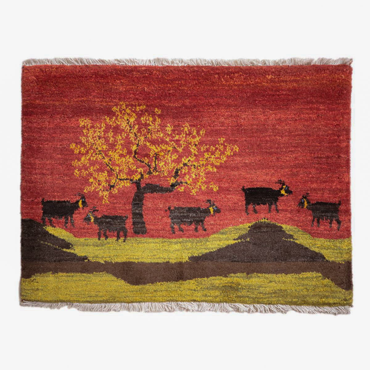 ギャッベ(ルリバフ) 65×89cm(HSS-11888)