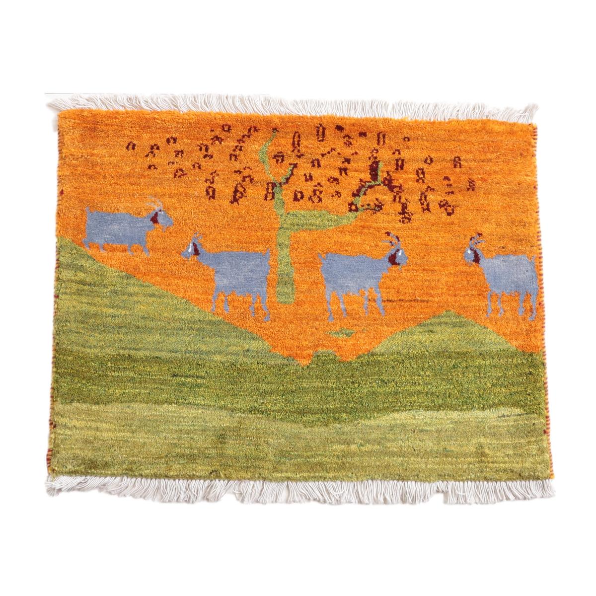 ギャッベ(ルリバフ) 61×83cm(HSS-11906)