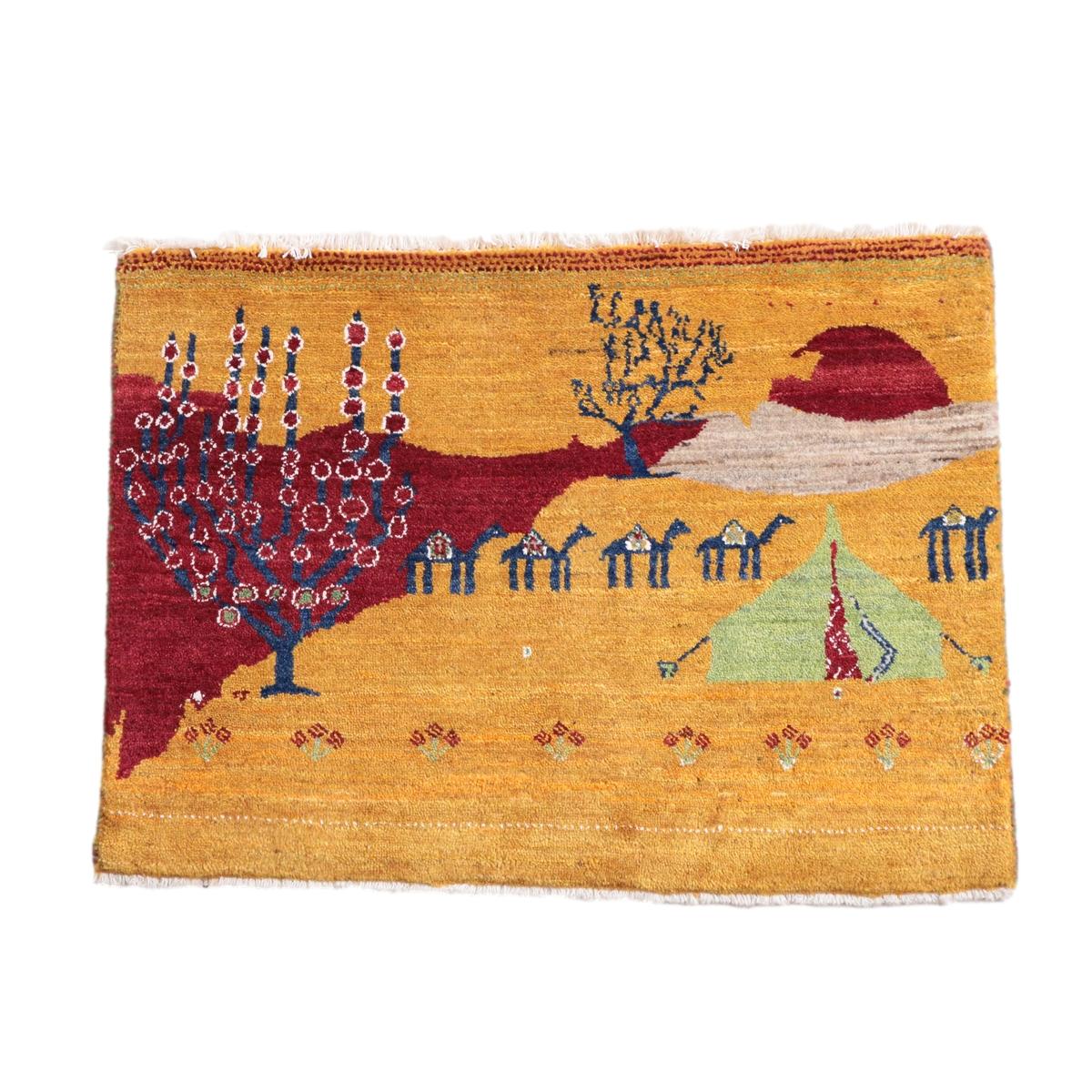 ギャッベ(ルリバフ) 62×85cm(HSS-11913)