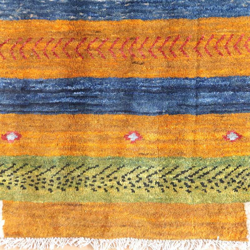 プレミアムギャッベ/ホシナマイ(ルリバフ) 84×58cm(HSS-72617)