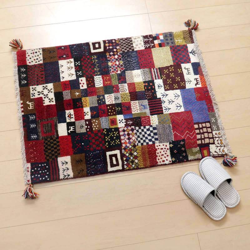 プレミアムギャッベ/ホシナマイ(カシュクリ) 98×74cm(HSS-48115)
