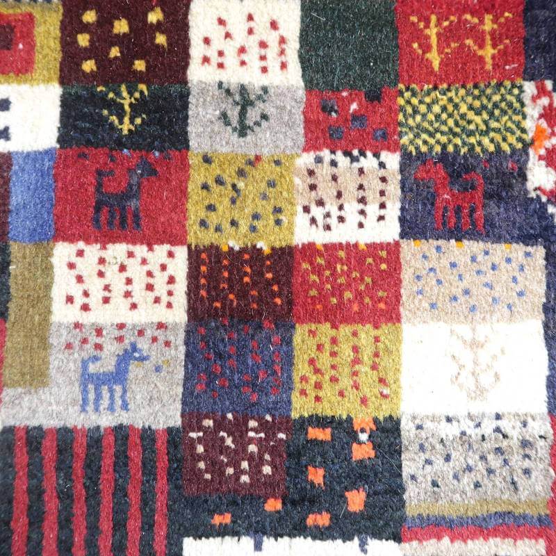 プレミアムギャッベ/ホシナマイ(カシュクリ) 98×74cm(HSS-48115)