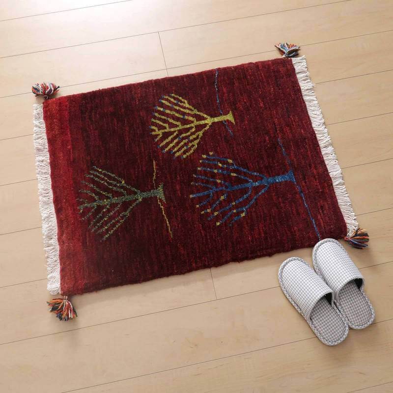 プレミアムギャッベ/ホシナマイ(ルリバフ) 83×62cm(HSS-59309)