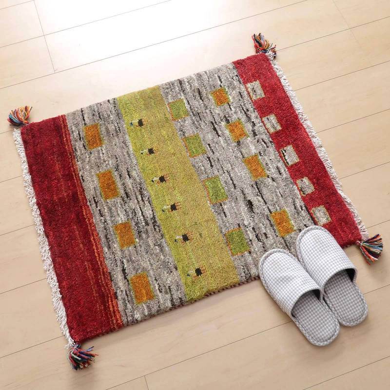 プレミアムギャッベ/ホシナマイ(ルリバフ) 77×64cm(HSS-62171)