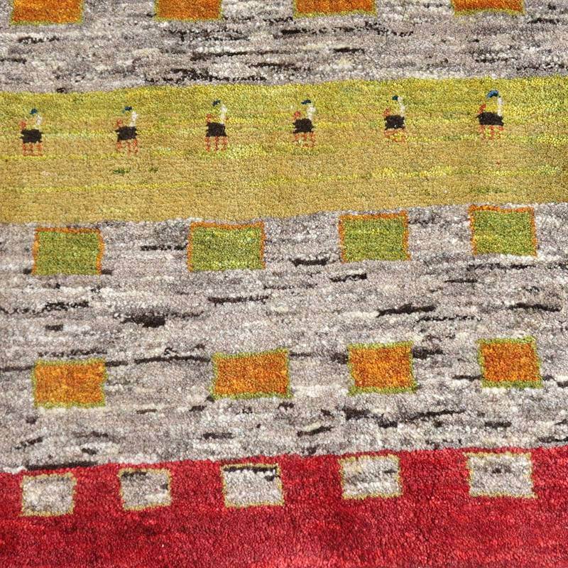 プレミアムギャッベ/ホシナマイ(ルリバフ) 77×64cm(HSS-62171)