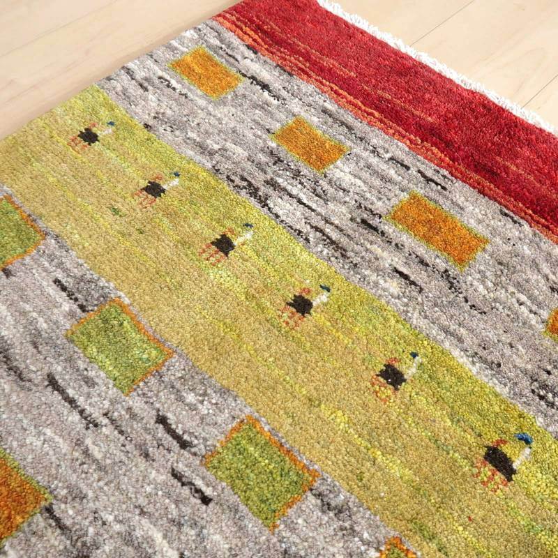 プレミアムギャッベ/ホシナマイ(ルリバフ) 77×64cm(HSS-62171)