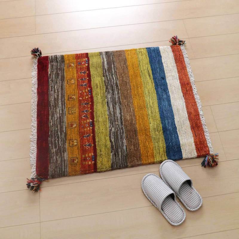 プレミアムギャッベ/ホシナマイ(カシュクリ) 84×68cm(HSS-67067)